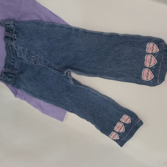 5/$30 BUNDLE of 3 T Shirts + Embroidered Jeans Elastic Supergirl Owl Long Sleeve - Picture 5 of 8